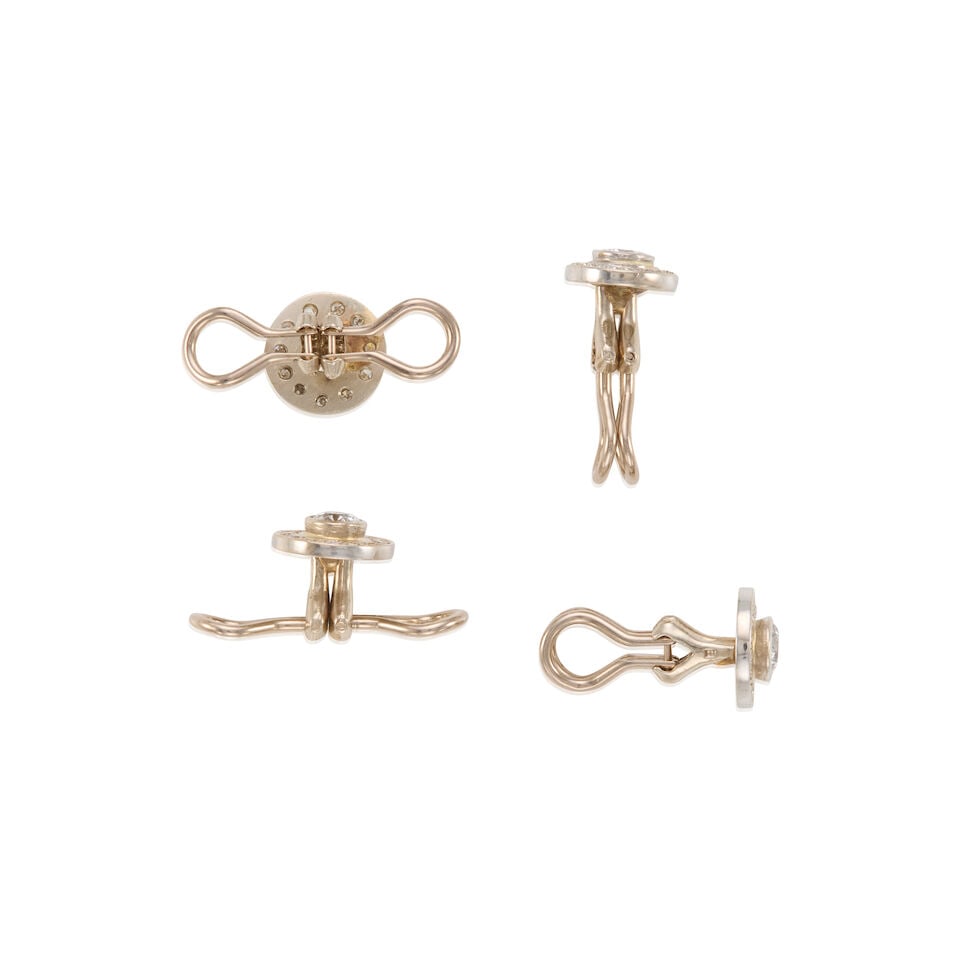 14K GOLD AND DIAMOND STUDS SET - 2