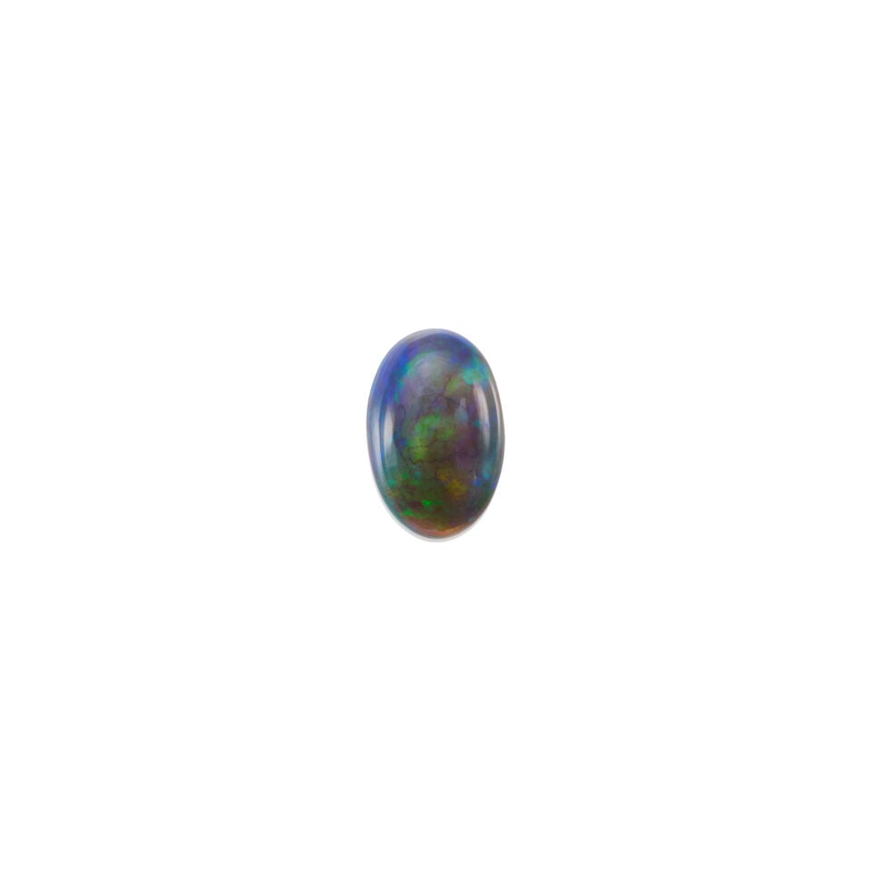 LOOSE OPAL: LOOSE OPAL • One loose cabochon opal weighing approximately 4.50 carats • Measures 15.14mm x 9.84mm x 5.81mm Footnotes: Overall condition, very good Wear in form of minor scratches Opal: