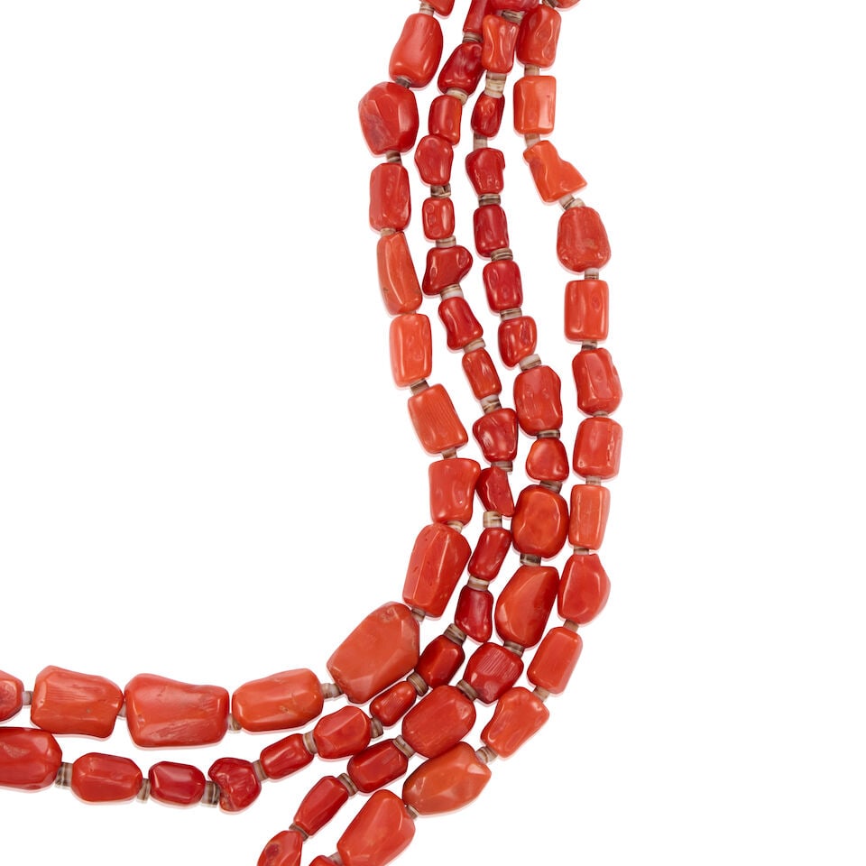 SILVER AND CORAL NECKLACE - 2