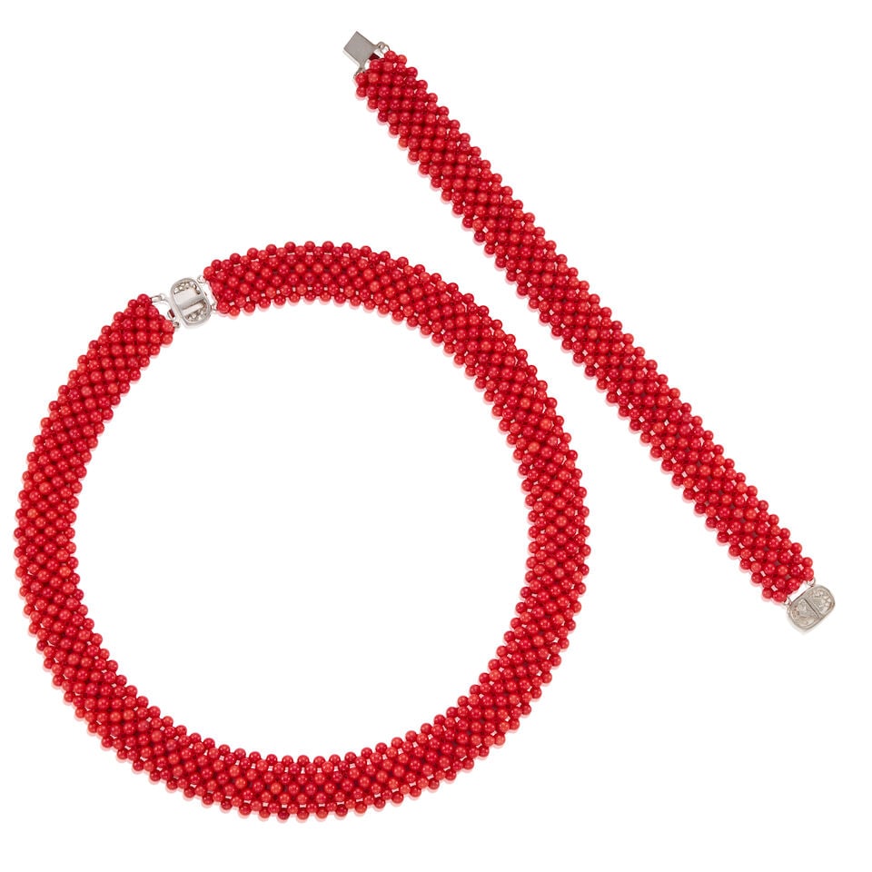 CORAL BEAD SET - 2
