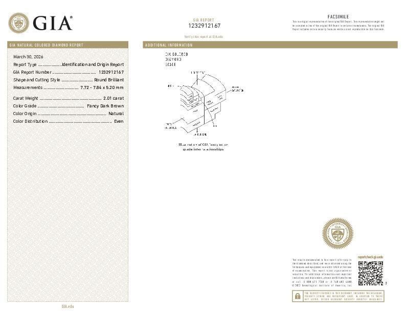 LOOSE FANCY DARK BROWN DIAMOND WITH GIA REPROT - 2