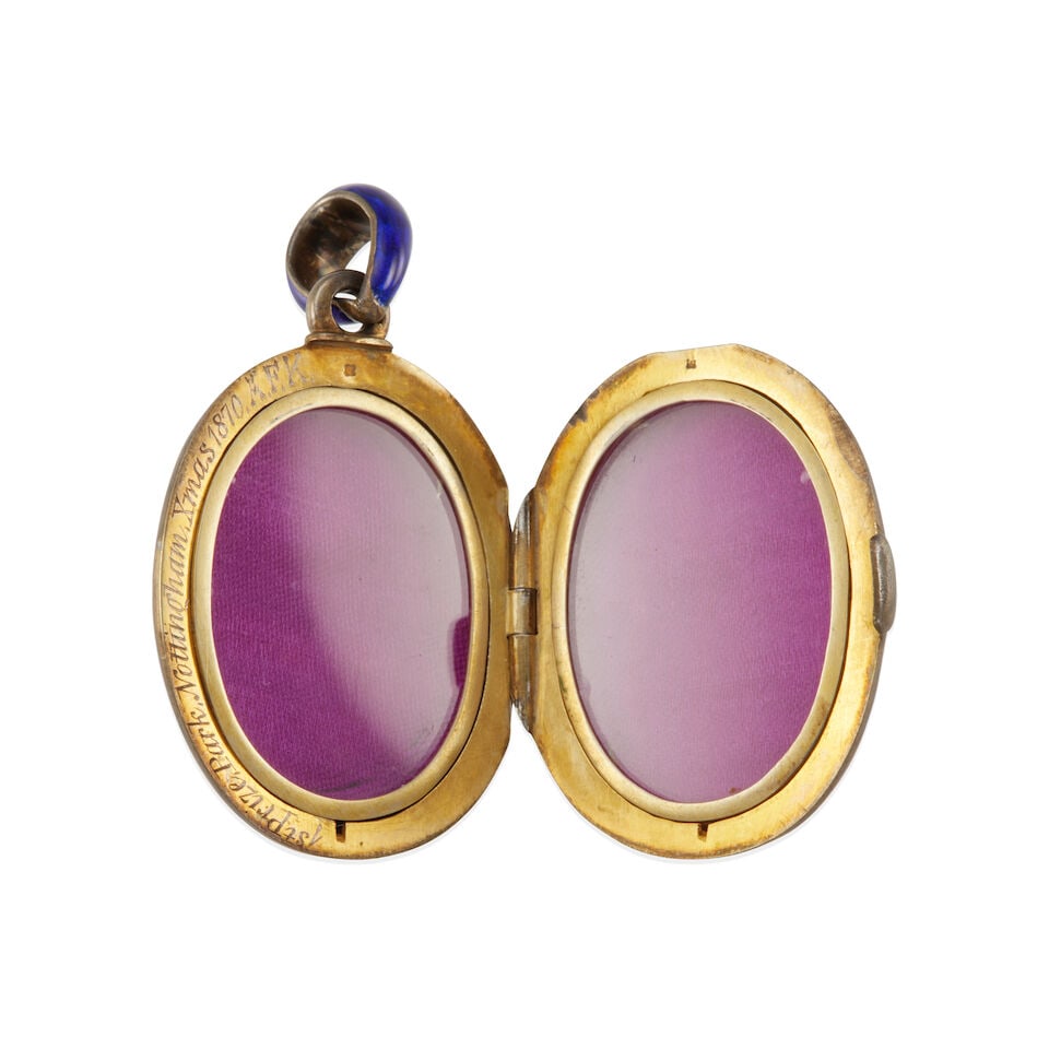ANTIQUE ENAMEL LOCKET - 3