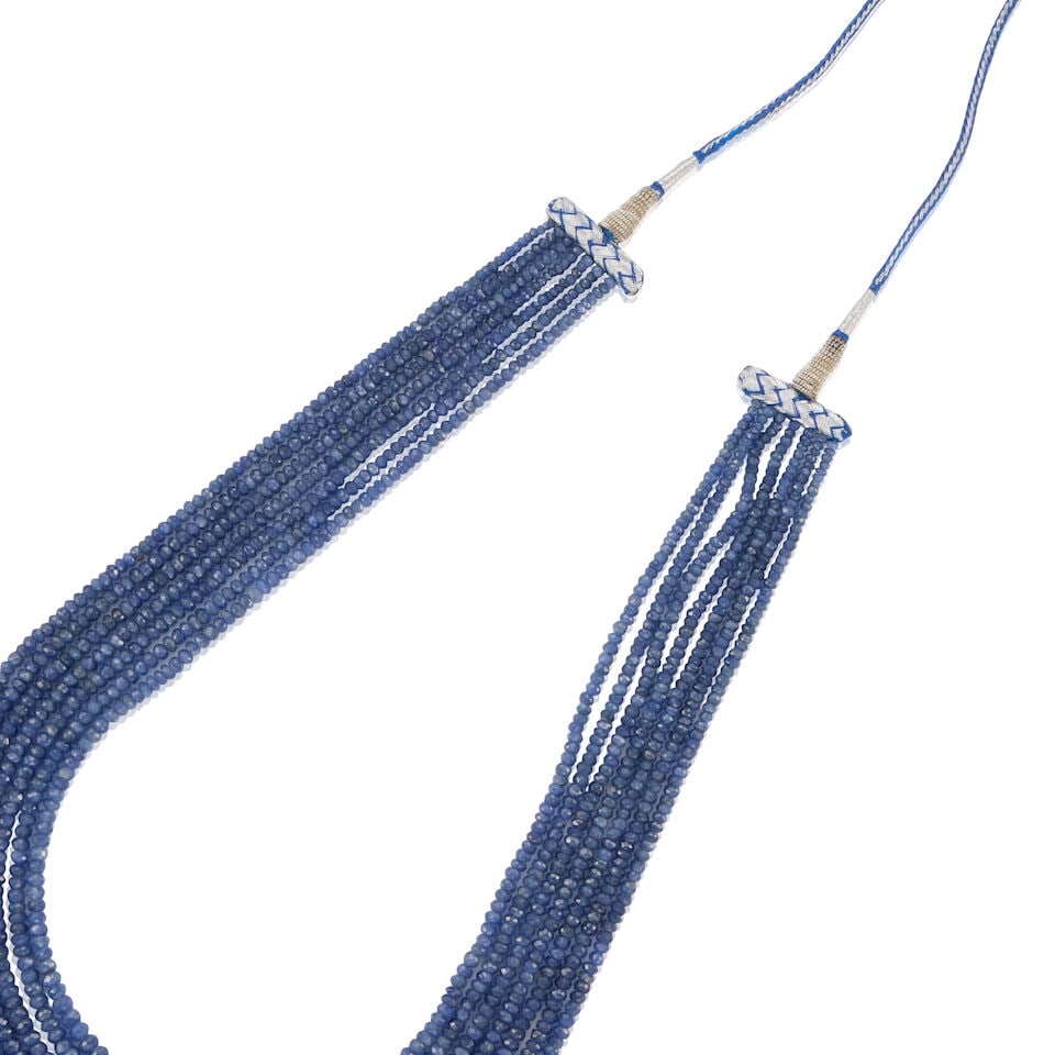 MULTI-STRAND SAPPHIRE BEAD NECKLACE - 2