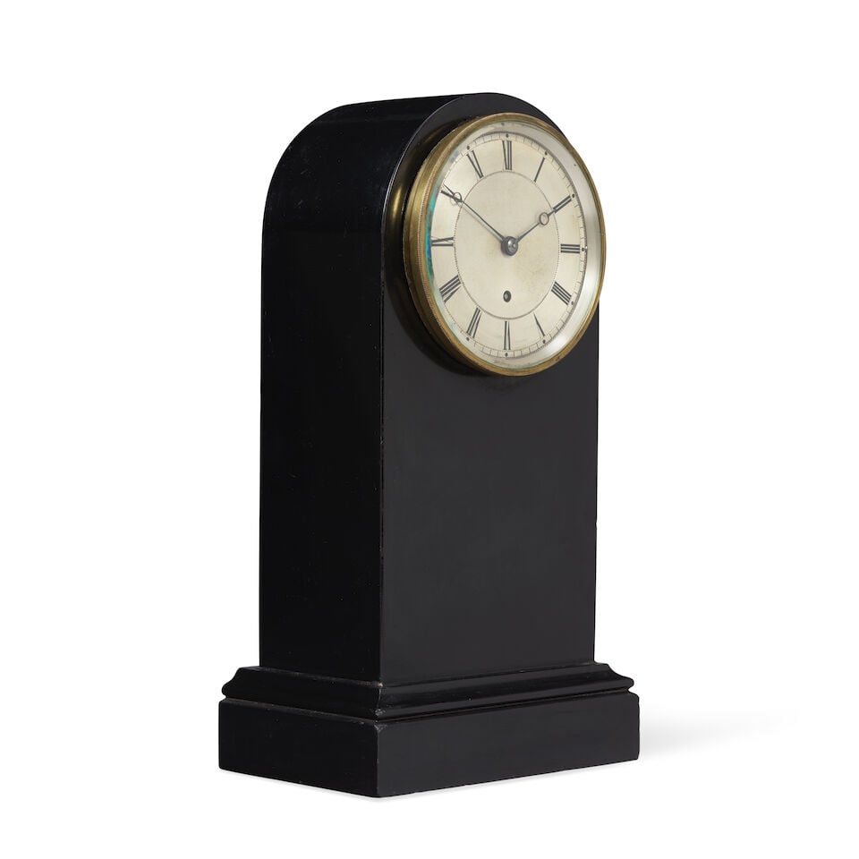 A mid 19th century black marble mantel timepiece Budgen, Croydon - 4