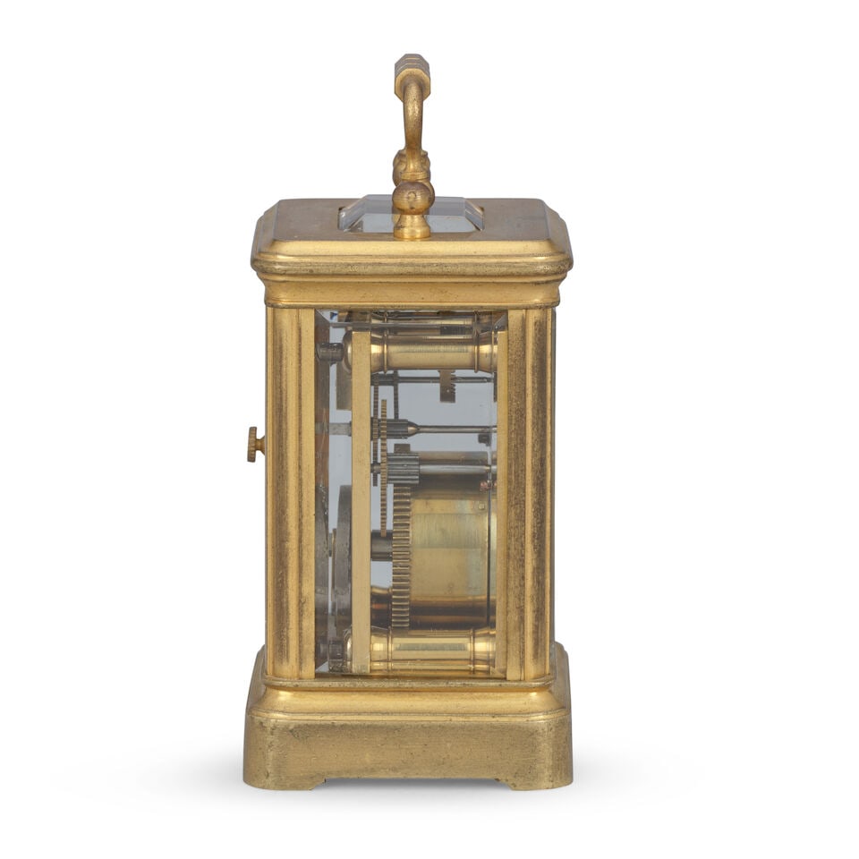 A late 19th century French miniature carriage clock timepiece Henri Jacot, No. 9468 - 2