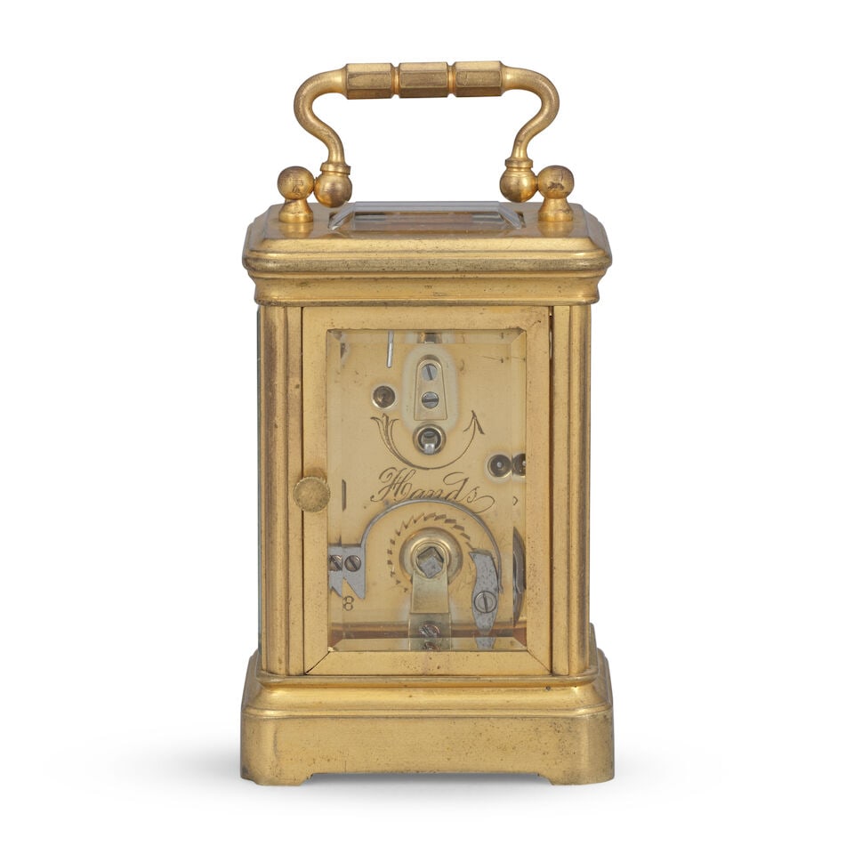 A late 19th century French miniature carriage clock timepiece Henri Jacot, No. 9468 - 3
