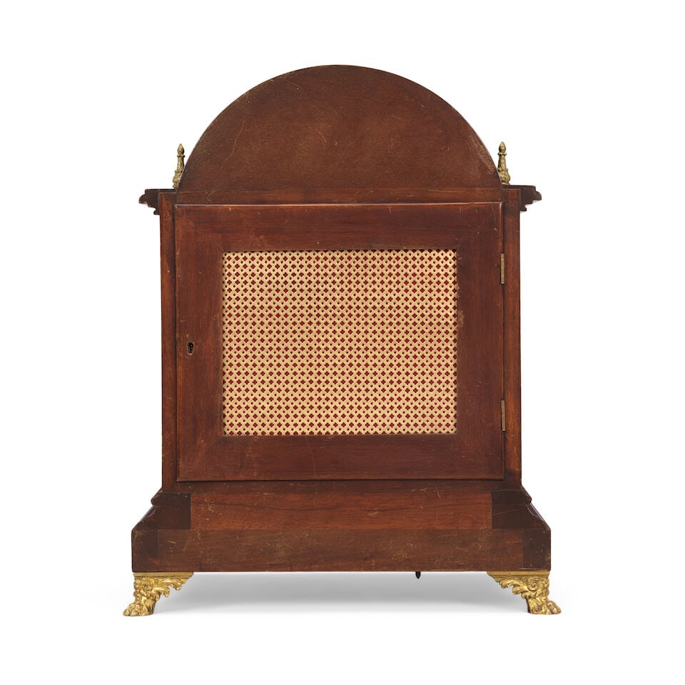 A good early 20th century mahogany cased three train, quarter chiming table clock Winterhalder a... - 3