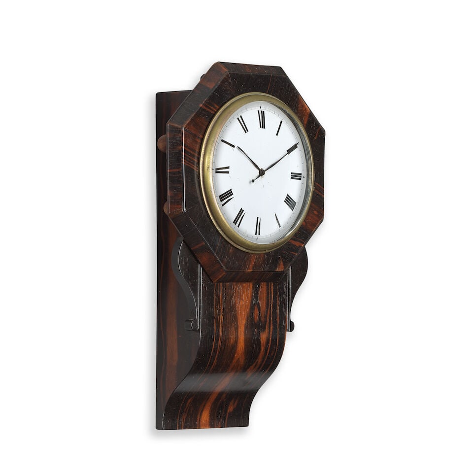 A Regency coromandel cased miniature Sudan type drop dial clock - 2