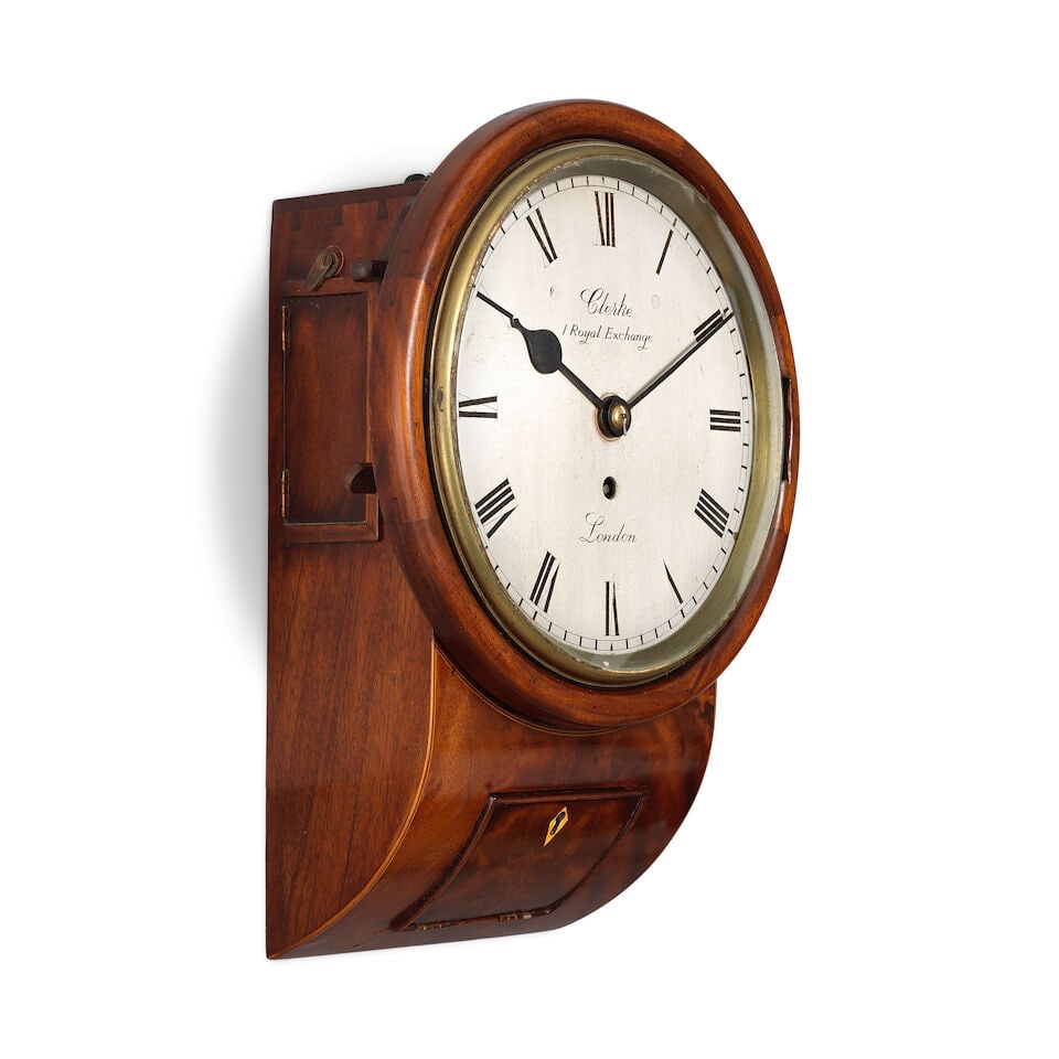 A late 19th century mahogany drop dial clock Clerke, 1 Royal Exchange - 2