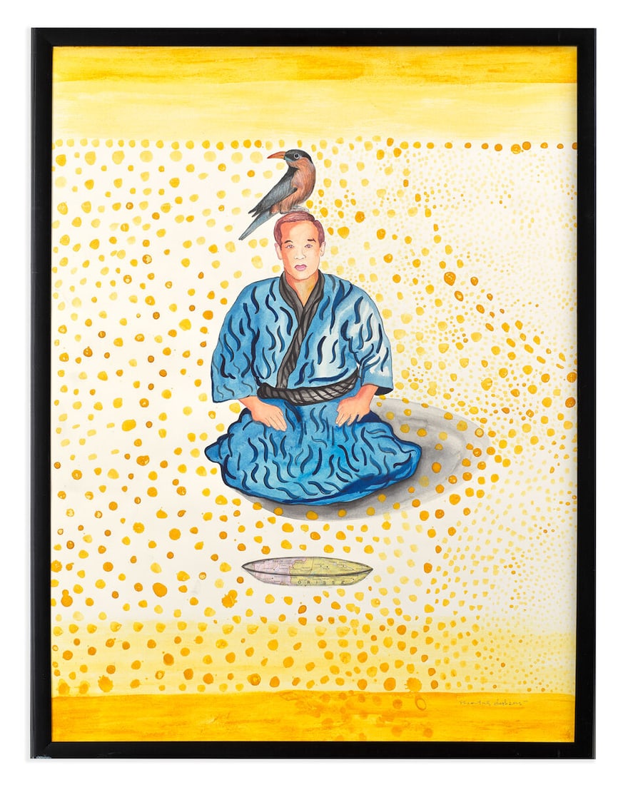 Unknown Artist, Untitled (Man sitting with bird) - 2