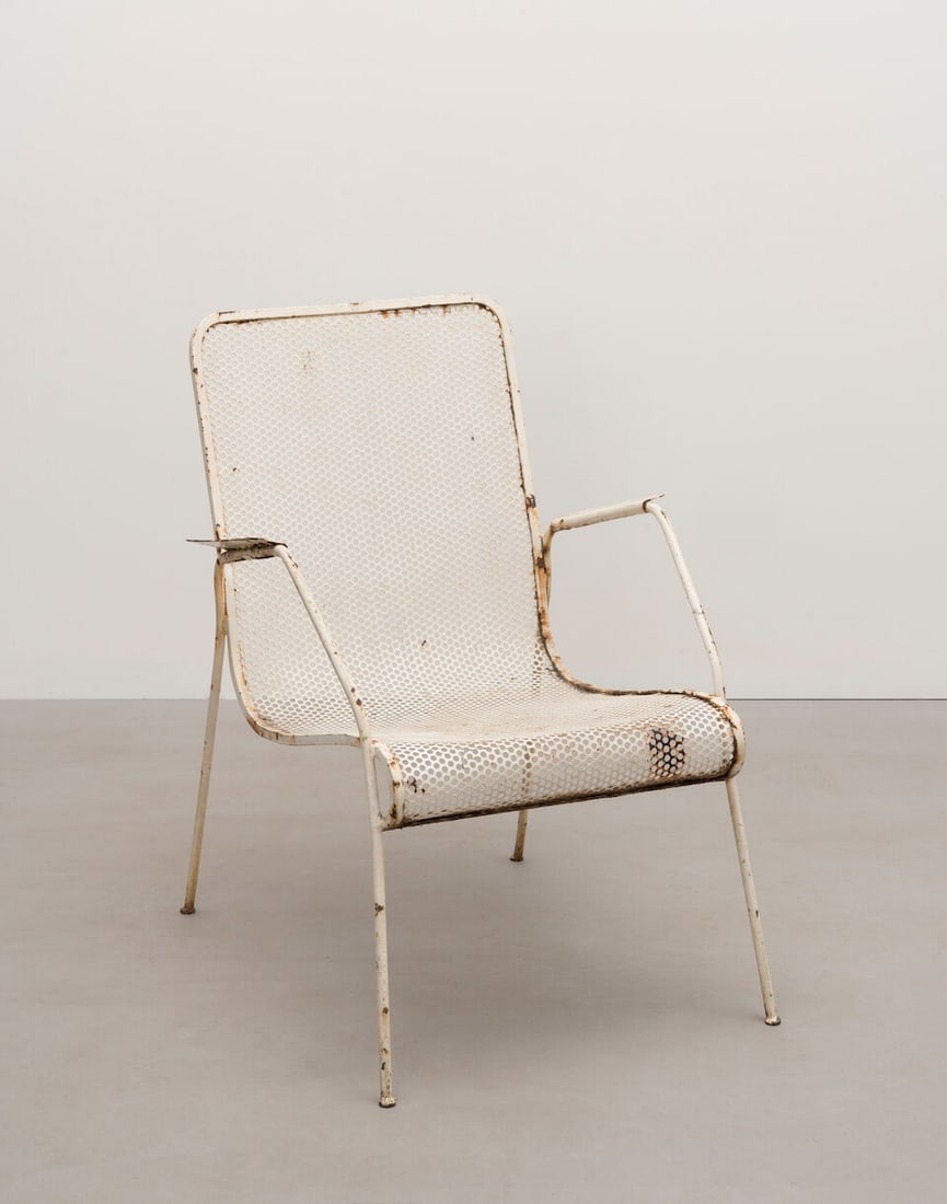 A.J. Milne Stacking chair, designed for the Festival of Britain, South Bank, London, circa 1951: A.J. Milne Stacking chair, designed for the Festival of Britain, South Bank, London, circa 1951 Painted steel. 80.5 x 59 x 69 cm Manufactured by Heal & Son Ltd., London, United Kingdom. Footnotes: Lit