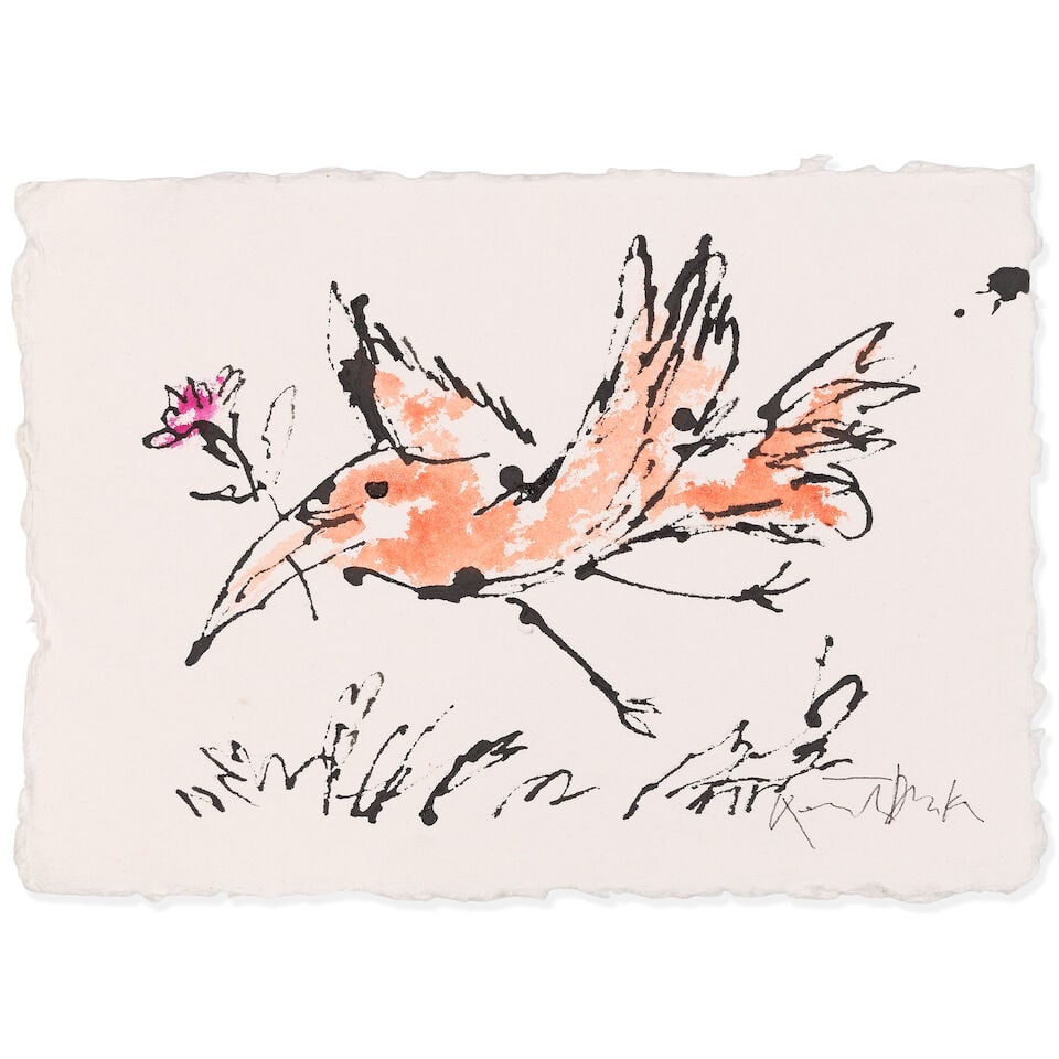Sir Quentin Blake (British, born 1932) Birthday Wings No. 1 (unframed) (Painted in December 2025) (1 of 2)