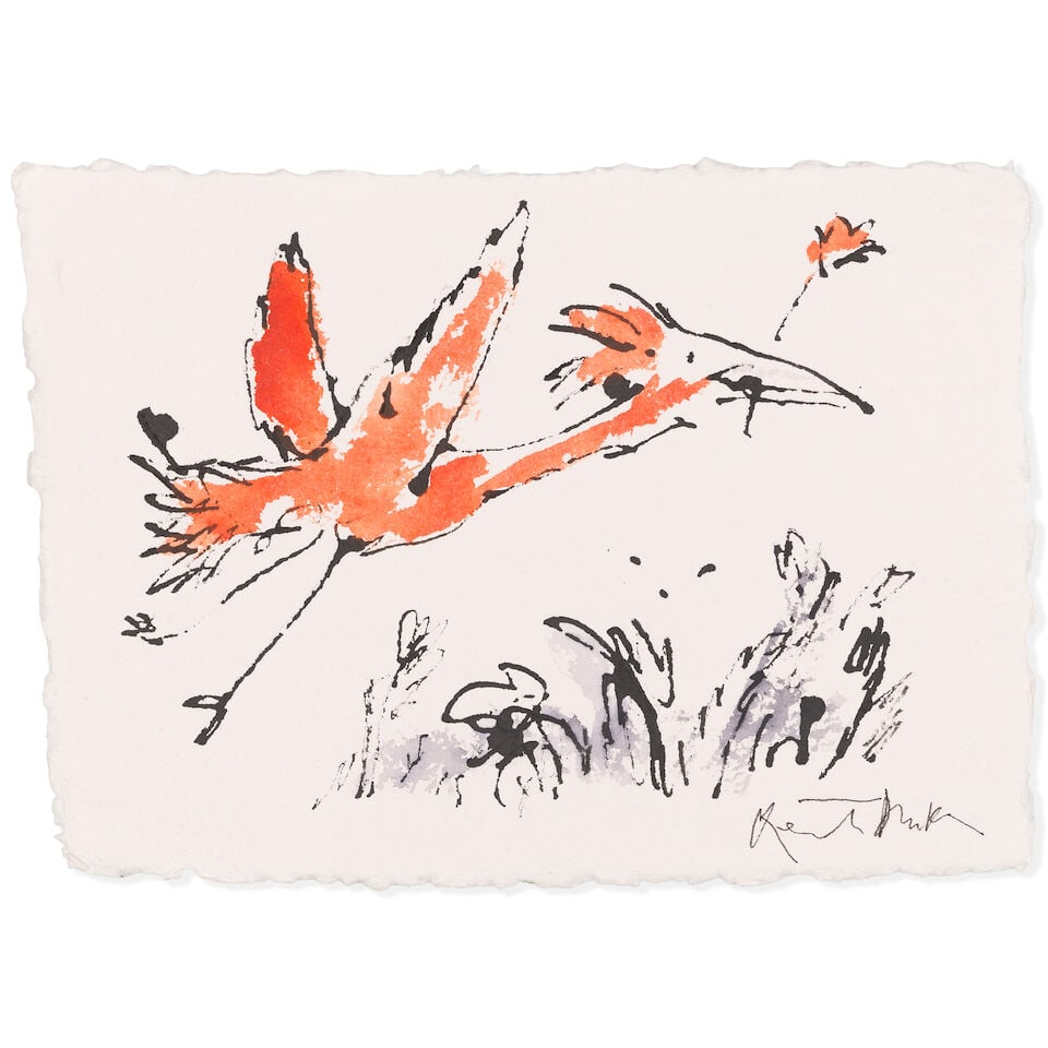 Sir Quentin Blake (British, born 1932) Birthday Wings No. 10 (unframed) (Painted in December 2025) (1 of 2)
