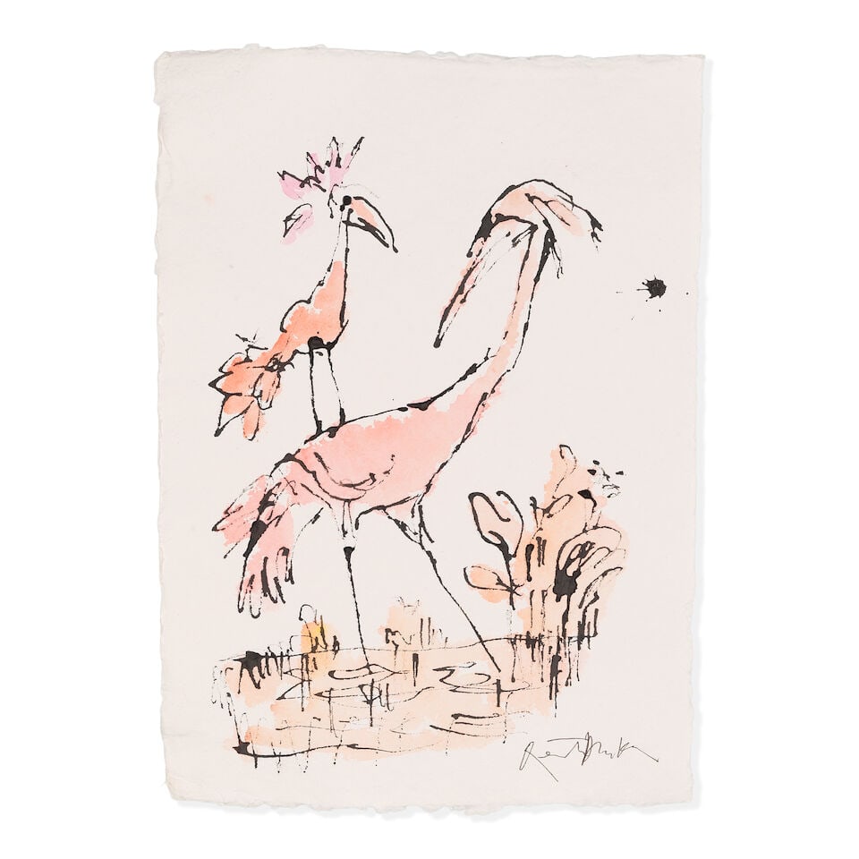 Sir Quentin Blake (British, born 1932) Birthday Wings No. 13 (unframed) (Painted in December 2025) (1 of 2)