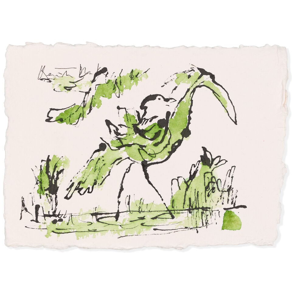 Sir Quentin Blake (British, born 1932) Birthday Wings No. 17 (unframed) (Painted in December 2025) (1 of 2)