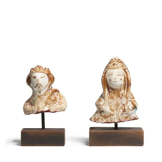 Two Kashan lustre pottery figure fragments Persia, 12th/ 13th century(2) (1 of 1)