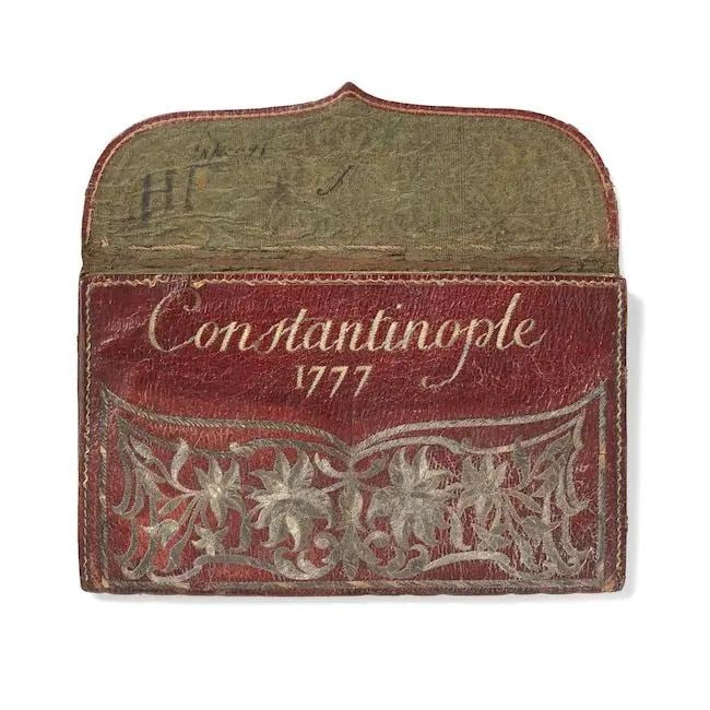 An Ottoman metal-thread embroidered wallet Constantinople, Turkey, dated AD 1777 (1 of 1)