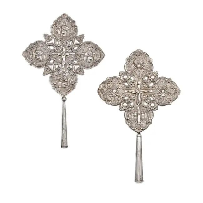 Two Armenian silver altar crosses Turkey, late 18th Century(2) (1 of 1)