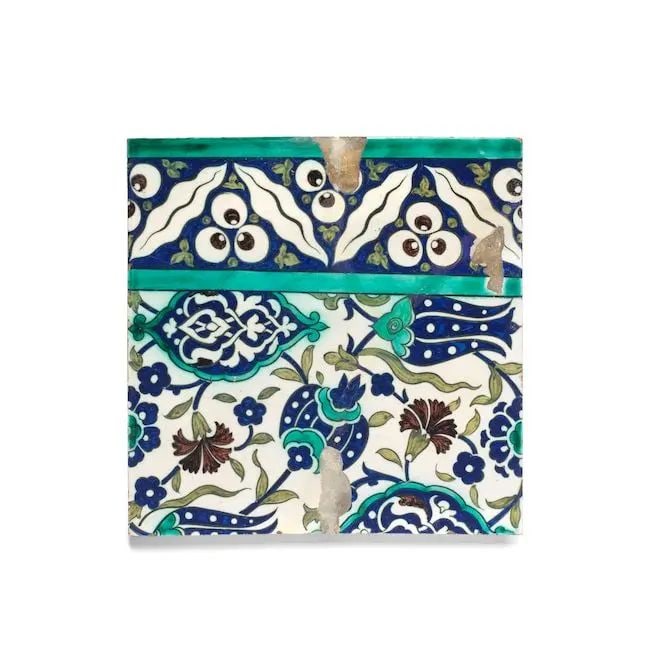 A Cantagalli Damascus style pottery tile Italy, late 19th Century (1 of 1)