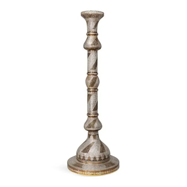 A large Mamluk Revival silver-inlaid candlestick Egypt or Syria, late 19th/ early 20th Century (1 of 1)