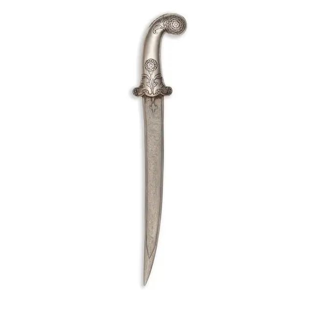 A Mughal silver-hilted steel dagger (khanjar) India, 17th/ 18th Century (1 of 1)