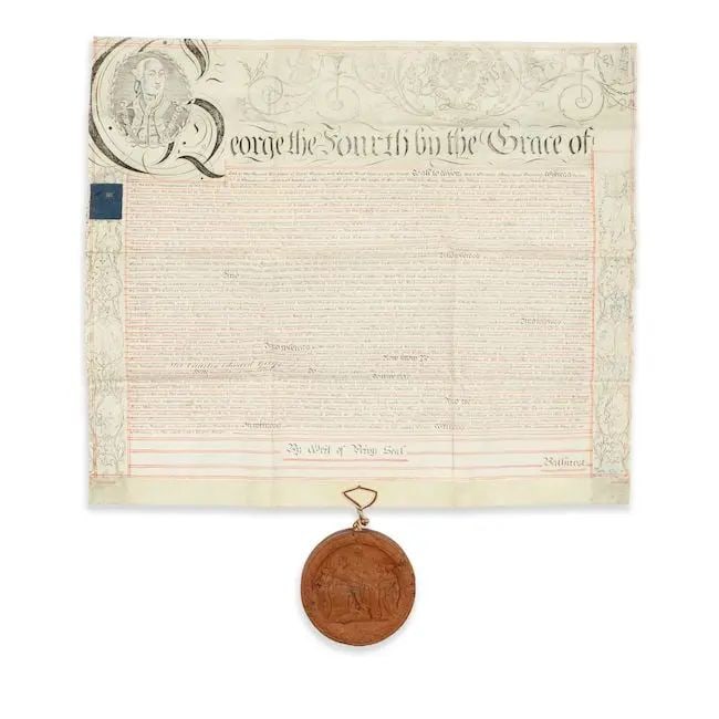 The Letters Patent for Sir Charles Grey's appointment as Chief Justice of the Supreme Court in C...: The Letters Patent for Sir Charles Grey's appointment as Chief Justice of the Supreme Court in Calcutta London, Westminster, the seventeenth day of February in the sixth year of Our Reign [1825] manus