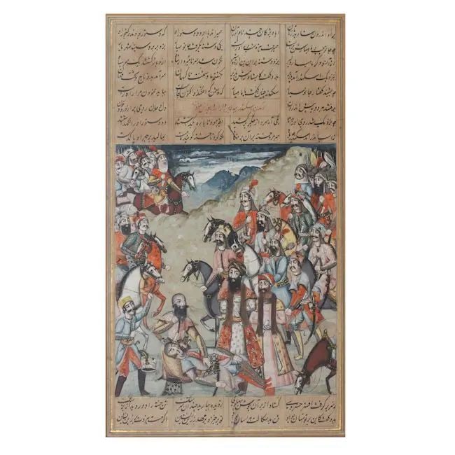 A leaf from a manuscript of Firdausi's Shahnama, depicting Iskandar coming to Darab to apologise... (1 of 1)