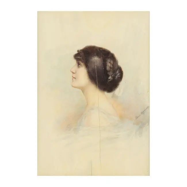 A framed portrait on ivory of Anita Delgado Briones, Princess Prem Kaur of Kapurthala, the 'Span...: A framed portrait on ivory of Anita Delgado Briones, Princess Prem Kaur of Kapurthala, the 'Spanish Maharani' by Bois Taponier, Paris, circa 1908 gouache on ivory, signed centre right, in silver frame