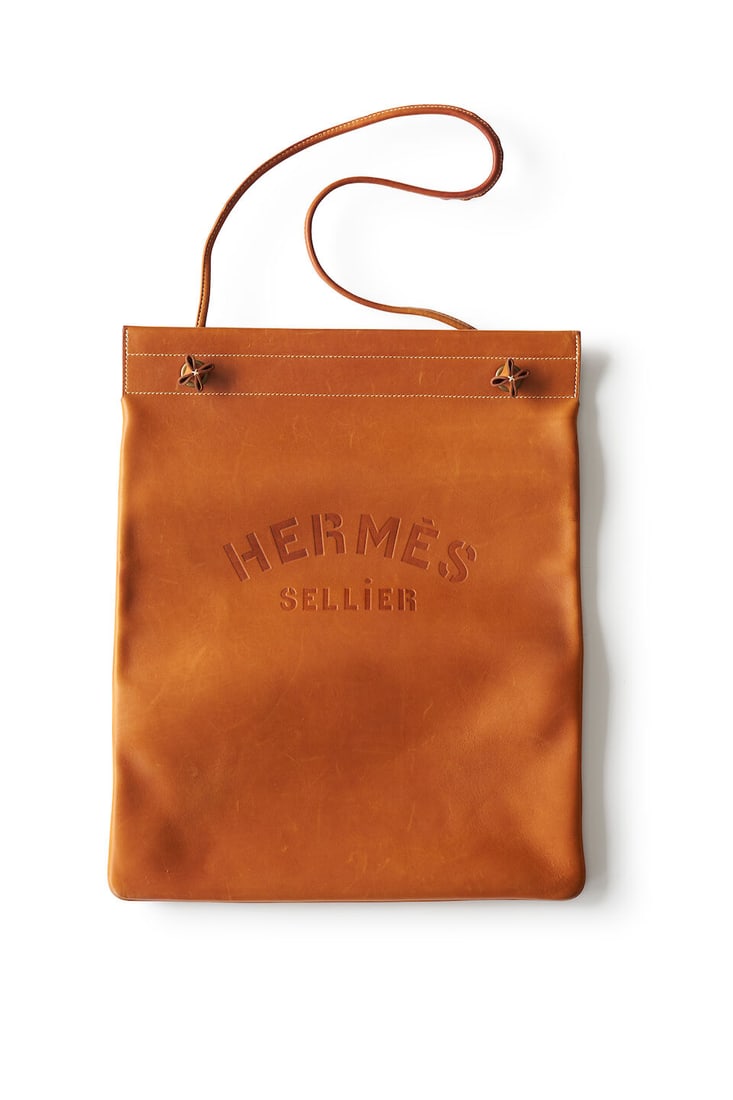 Hermès | Aline grooming bag: Hermès | Aline grooming bag in tan calfskin, in excellent condition with some scuffs and marks, with maker's box height 43.0cm, width 34.5cm For further information on this lot please visit Bonha