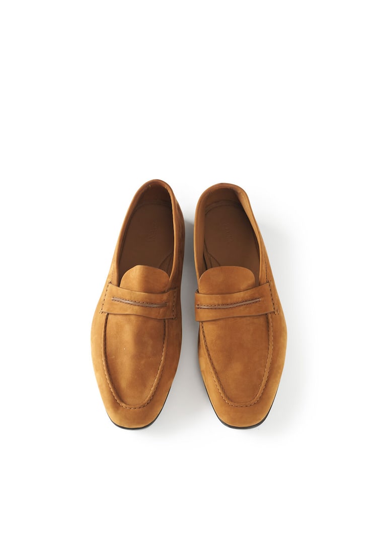 Zegna | suede penny loafers size 10 UK, 11 US: Zegna | suede penny loafers size 10 UK, 11 US in calf suede and calf leather and leather soles and later rubber, with Zegna dust bags, excellent condition For further information on this lot please vi