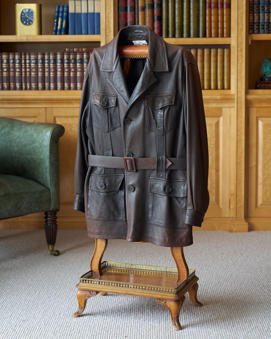 Valentino | belted leather jacket size 54, labeled 'Valentino, made in Italy', care label to poc... (1 of 1)