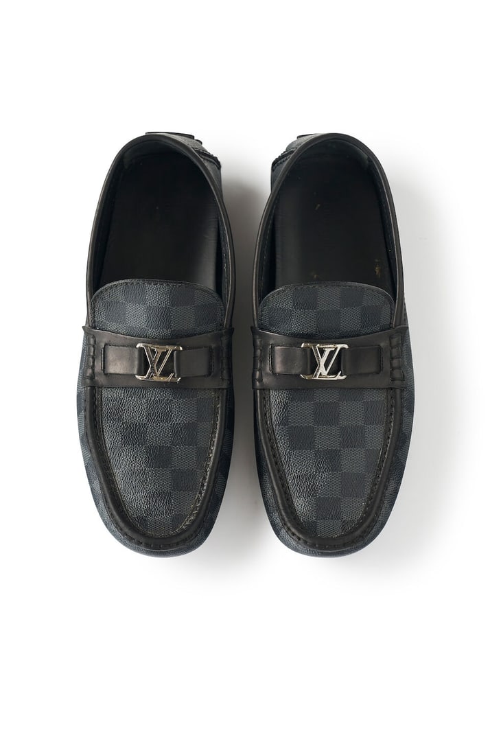 Louis Vuitton | Hockenheim Moccasins size M10, stamped ND 0117: Louis Vuitton | Hockenheim Moccasins size M10, stamped ND 0117 with rubber nuds outsole, signs of light wear, very good condition, For further information on this lot please visit Bonhams.com For furt
