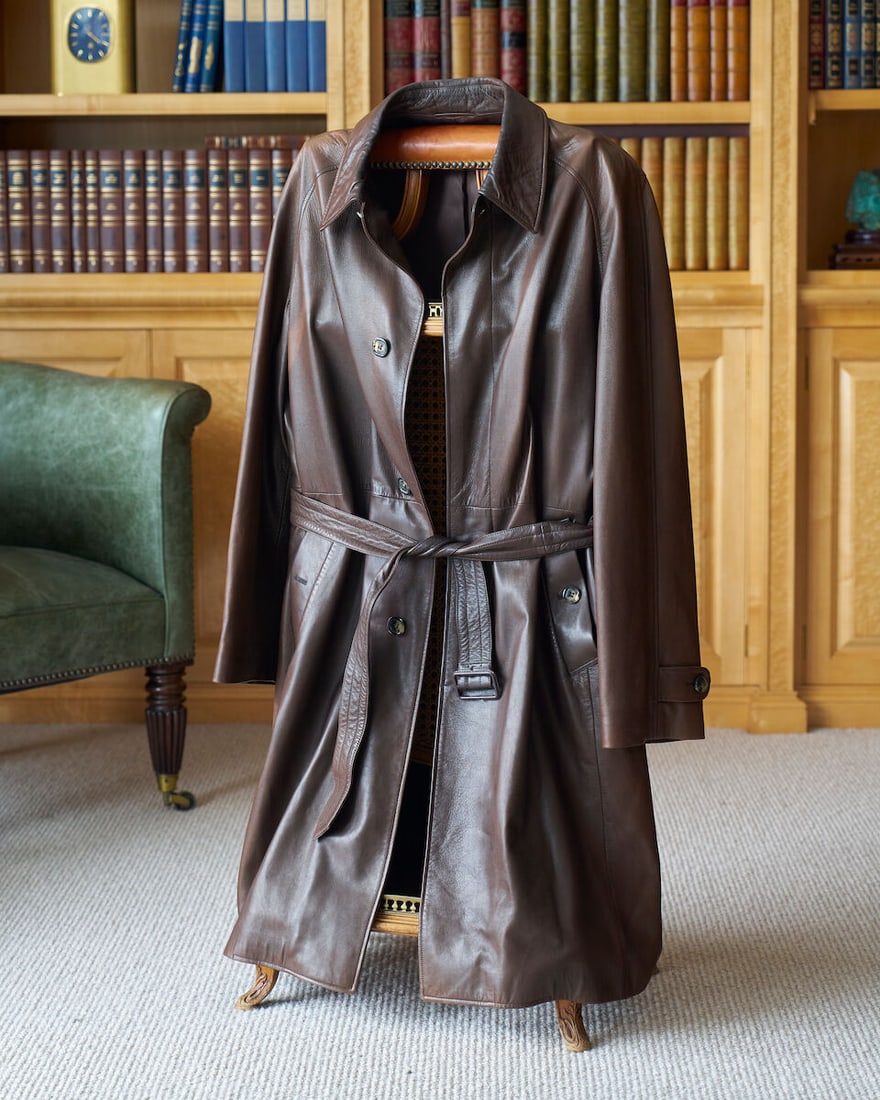 Valentino | leather trench coat size 56, labeled 'Valentino', care label to pocket, (1 of 1)