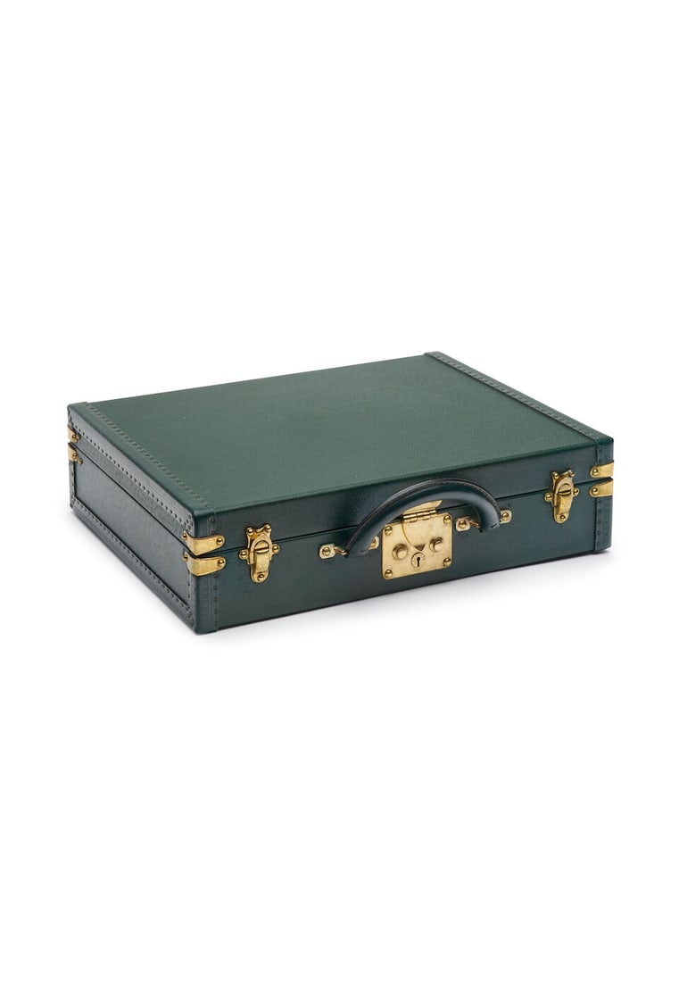 Louis Vuitton | Green leather 'President' attaché case, (1 of 2)