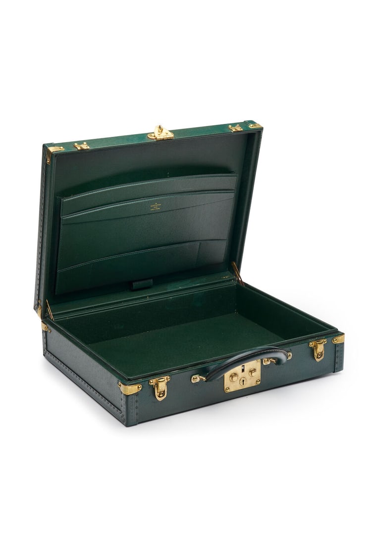 Louis Vuitton | Green leather 'President' attaché case, - 2