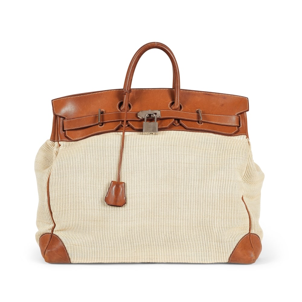 Hermès Paris, année 1998. Sac Haut à Courroies en cuir Barénia gold et crin ... (1 of 1)