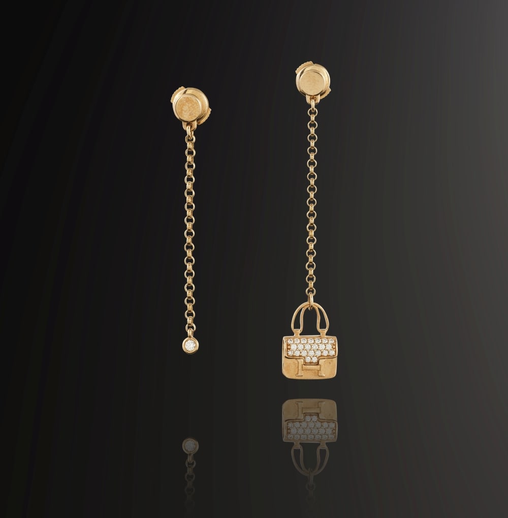 Hermès Paris. Boucles d'oreilles Amulettes Constance en or rose 750 °/°° ser... (1 of 1)
