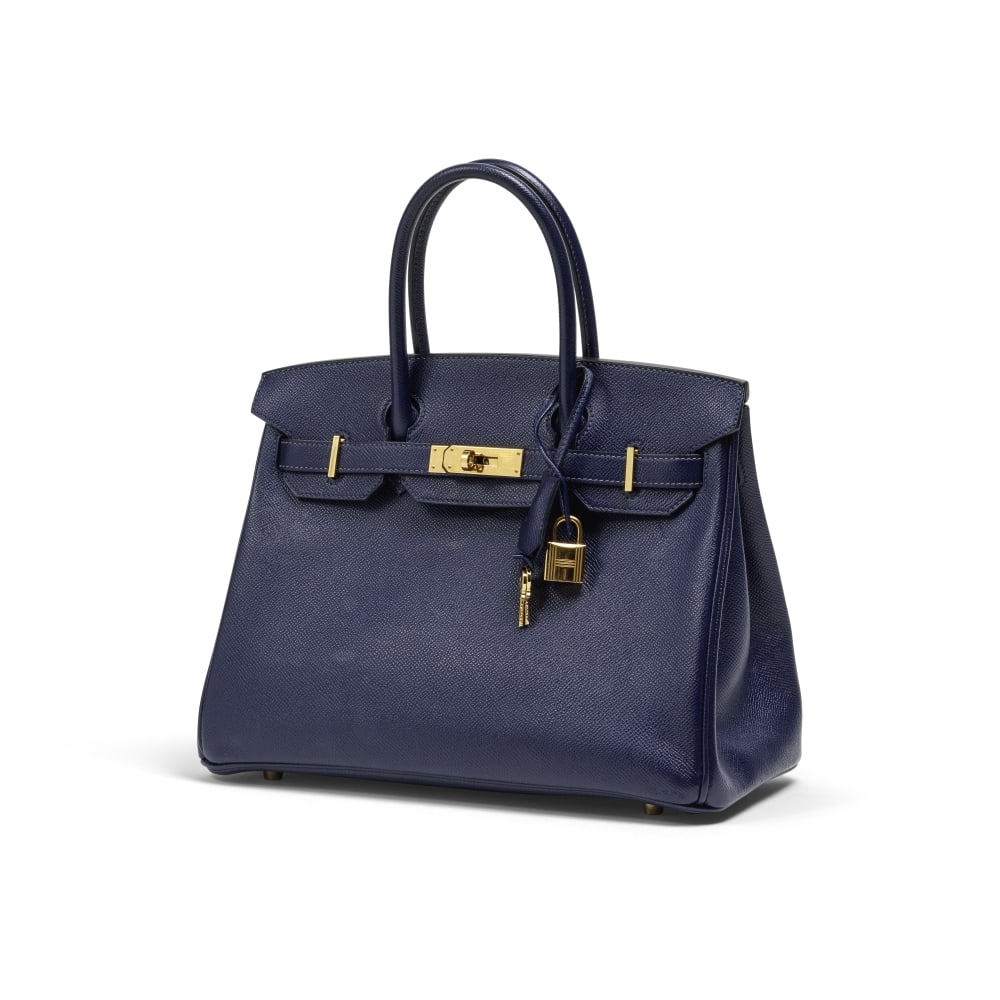 Hermès Paris, année 2016. Sac Birkin 30 en veau Epsom Saphir. Hermès Paris, year ...: Hermès Paris, année 2016. Sac Birkin 30 en veau Epsom Saphir. Hermès Paris, year 2016. Birkin 30 bag in Epsom Saphir calfskin. Condition grade: A -. 30 x 23 x 15 cm. Footnotes: Trè
