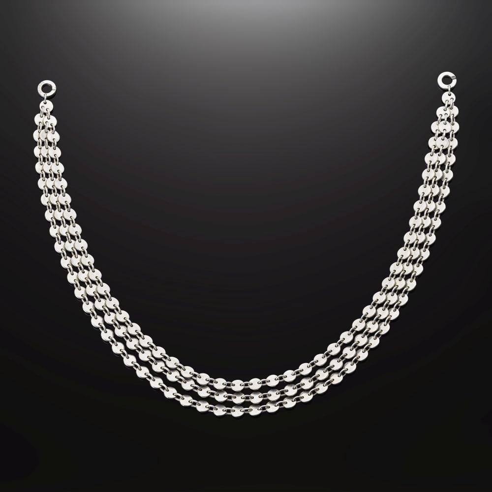Hermès Paris. Collier Confettis trois rangs en argent 925 °/°°. Hermès ... (1 of 1)