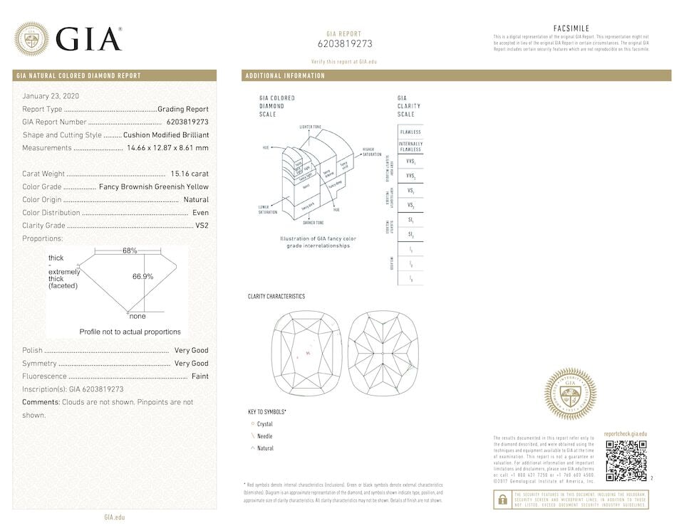 CMS: FANCY BROWNISH GREENISH YELLOW DIAMOND AND DIAMOND RING - 7