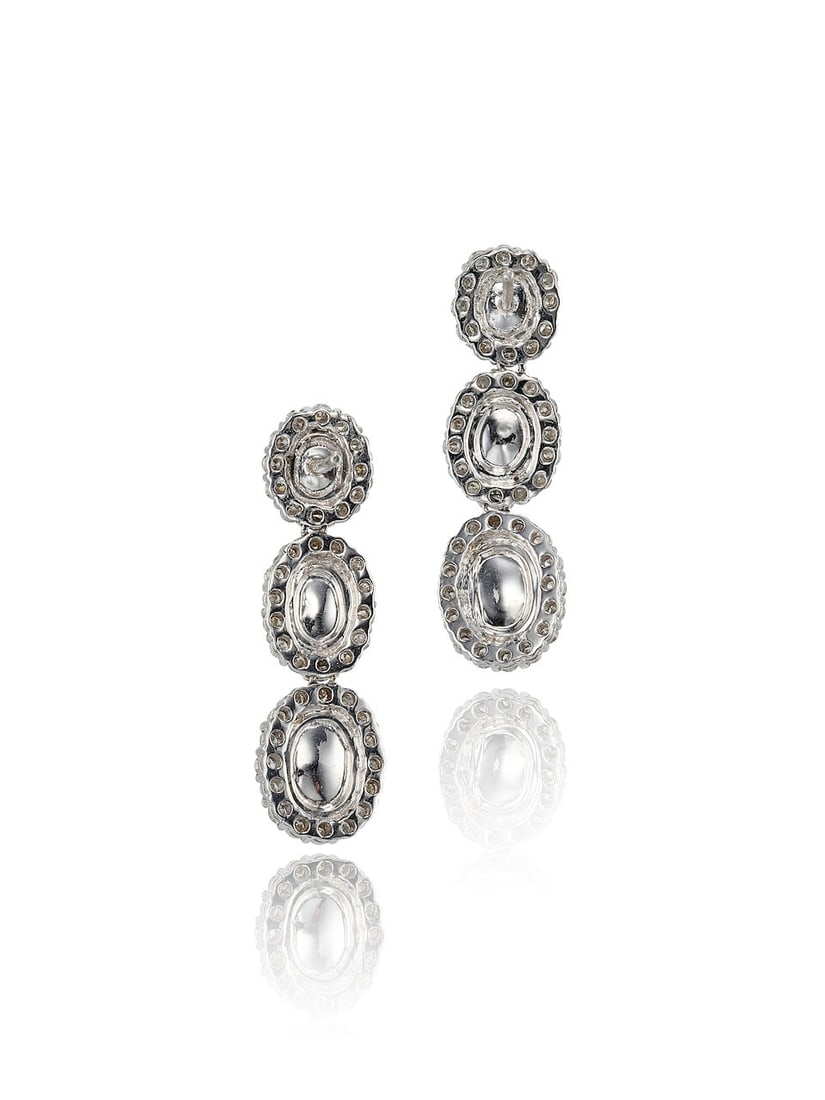 PAIR OF JADEITE AND DIAMOND EARRINGS - 2