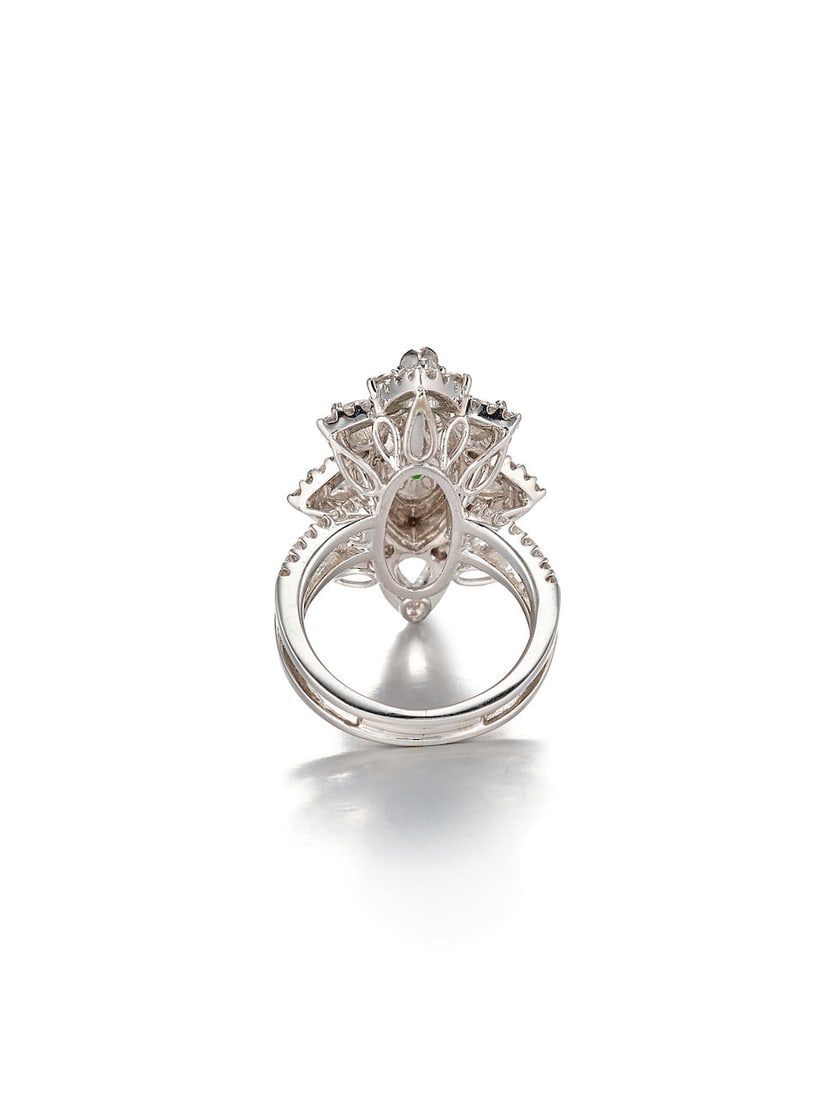 JADEITE AND DIAMOND RING - 3