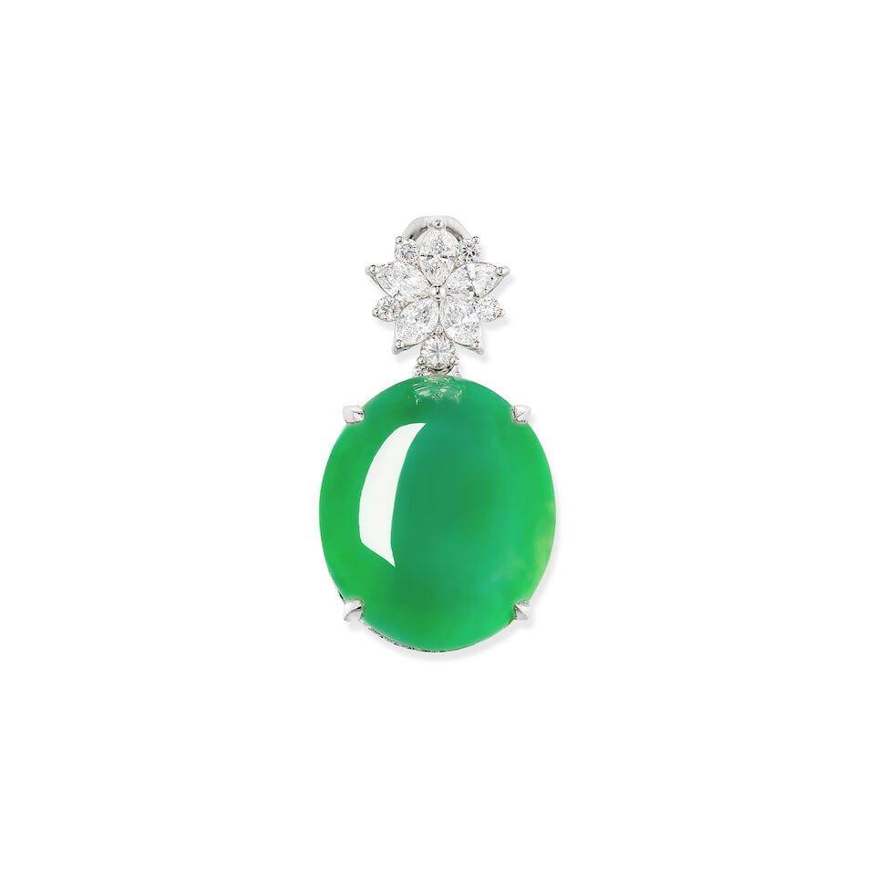 JADEITE AND DIAMOND PENDANT (1 of 4)