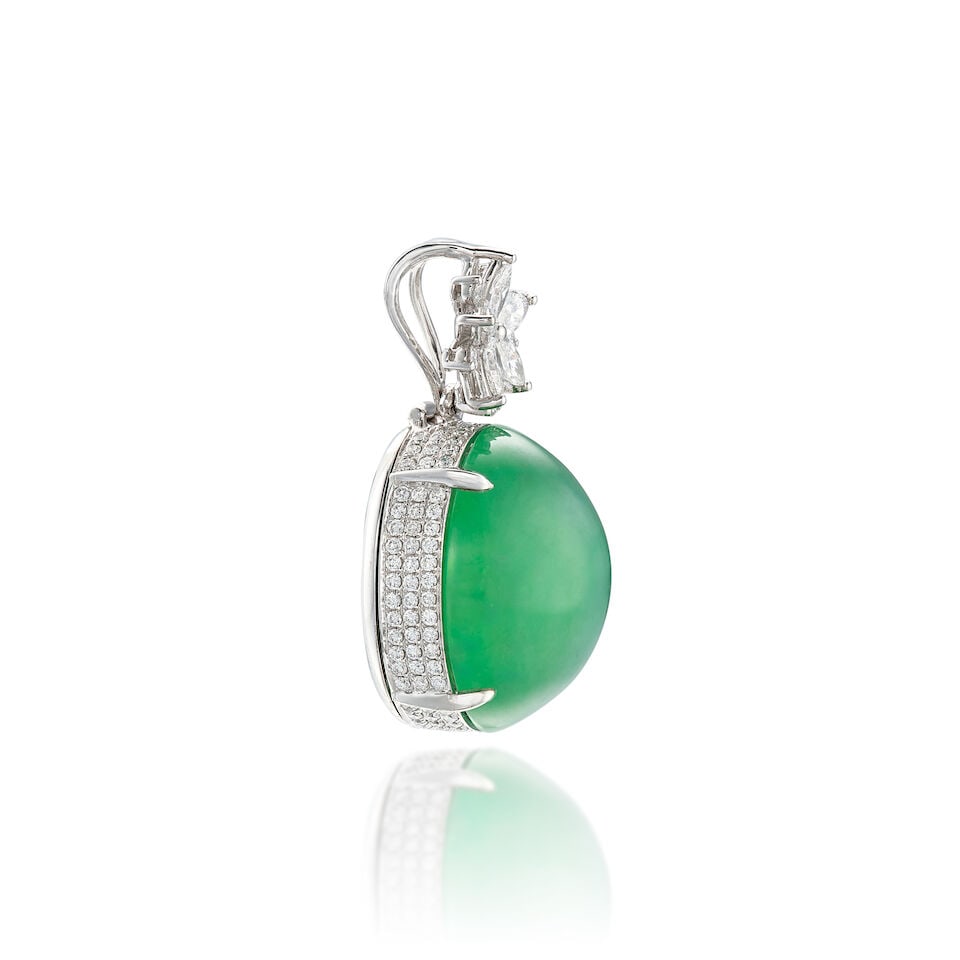 JADEITE AND DIAMOND PENDANT - 2