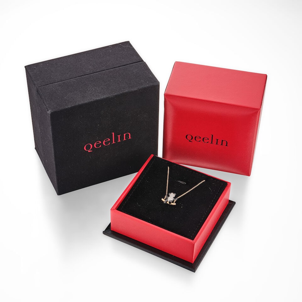 QEELIN: BLACK DIAMOND AND DIAMOND 'BO BO' PENDANT NECKLACE; CARTIER: 'LOVE' RING AND 'MAILLON PA... - 6
