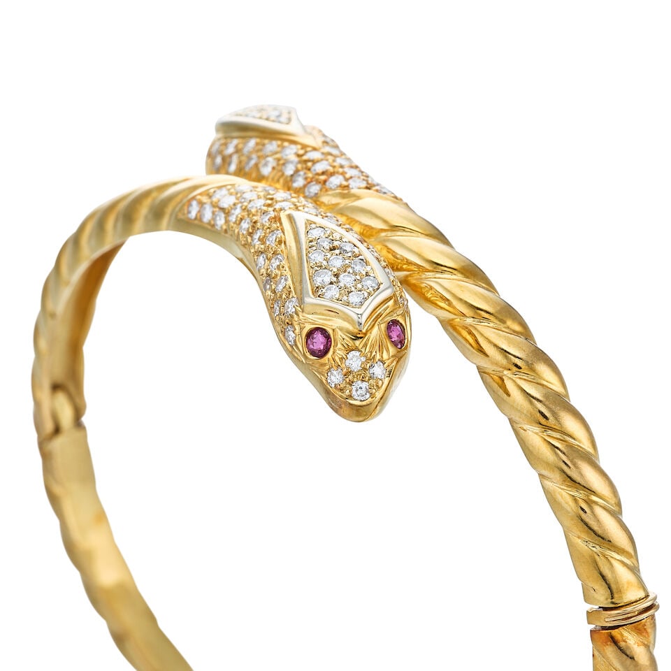 GEM-SET AND DIAMOND BANGLE - 2