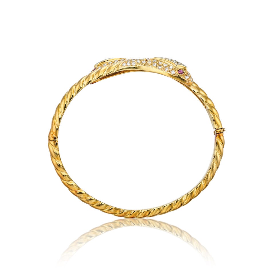 GEM-SET AND DIAMOND BANGLE - 3