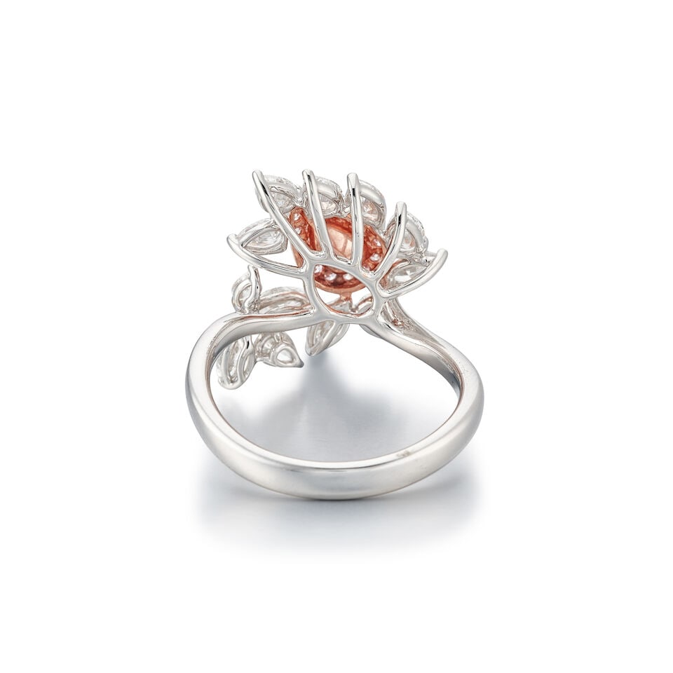 FAINT PINK DIAMOND, COLOURED DIAMOND AND DIAMOND RING - 3