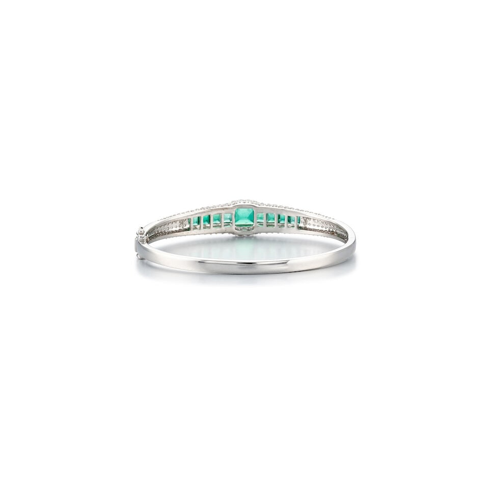EMERALD AND DIAMOND BANGLE - 2