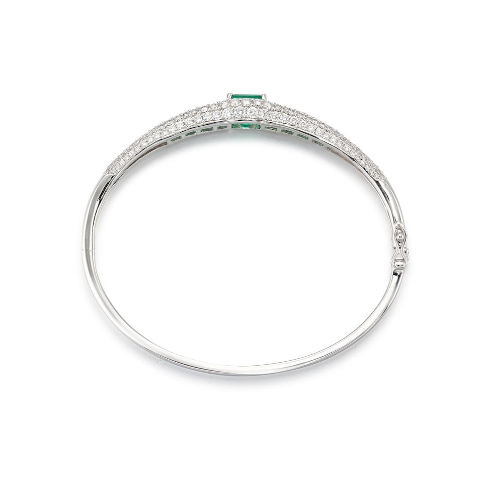 EMERALD AND DIAMOND BANGLE - 3